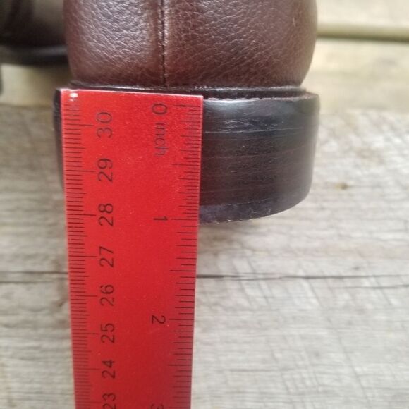 Vintage 90s y2k Eddie Bauer High Definition Brown Leather Equestrian Tall Boots - Picture 5 of 10